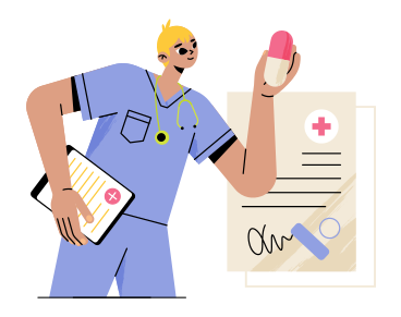 Therapist and client illustration